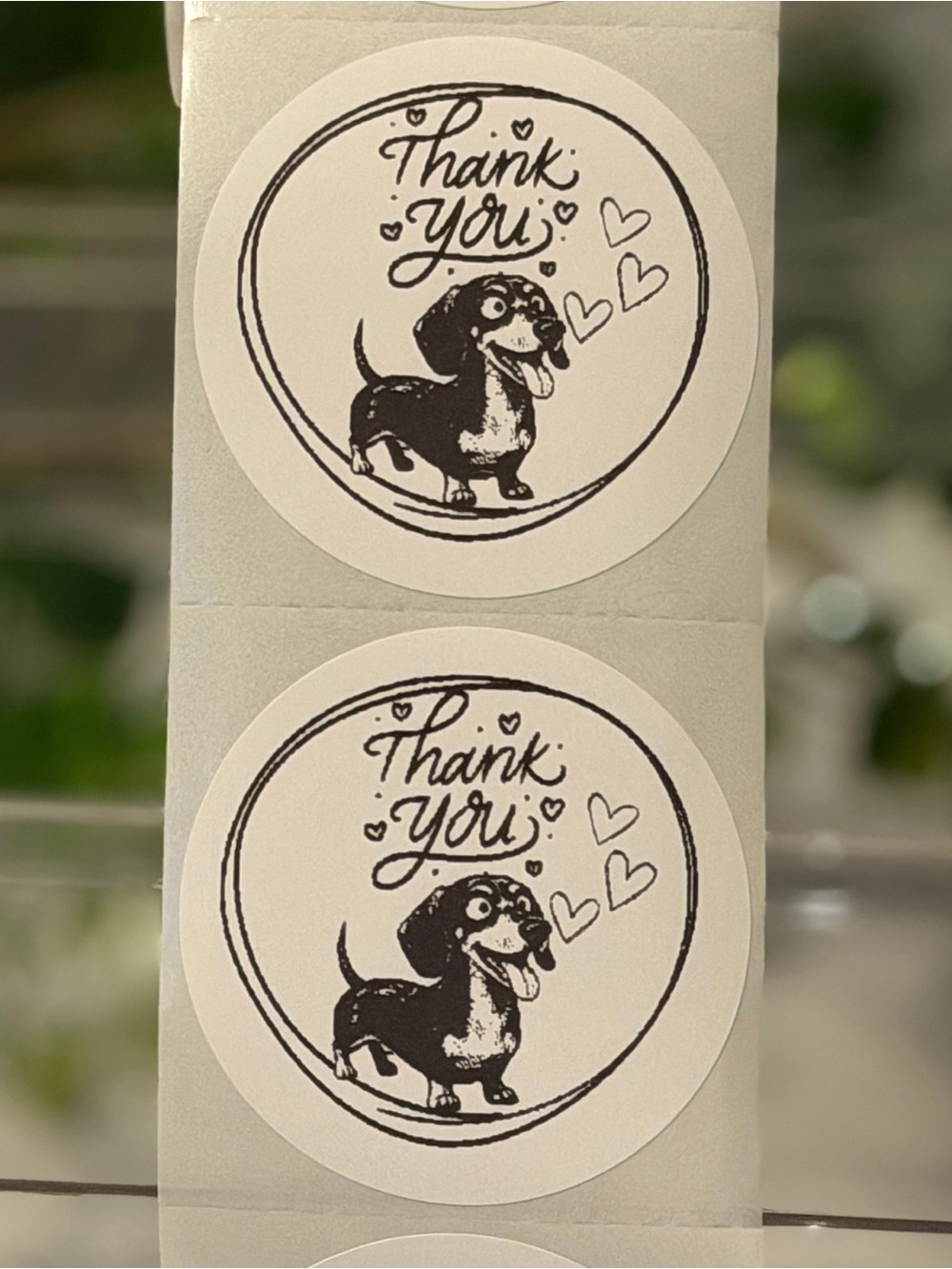 Cute Dachshund Thank You Stickers 200 Round Labels for Small Business Orders - Picture 4 of 10